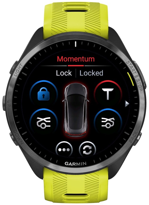 Tesla Control Watch Key on a Garmin watch